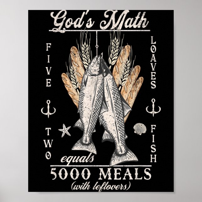 Christian 2 Fishes 5 Breads 5000 Against  Poster (Front)