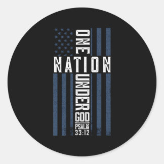 Christian 4Th Of July One Nation Under God America Classic Round Sticker