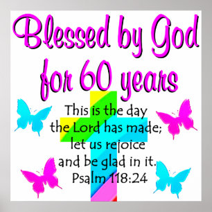 CHRISTIAN 60 YEAR OLD PRAYER POSTER