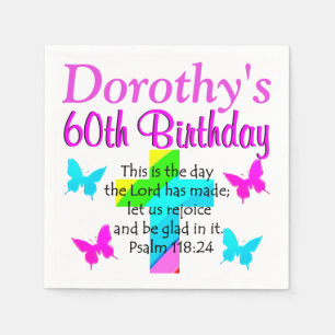 CHRISTIAN 60TH BIRTHDAY PERSONALIZED NAPKINS