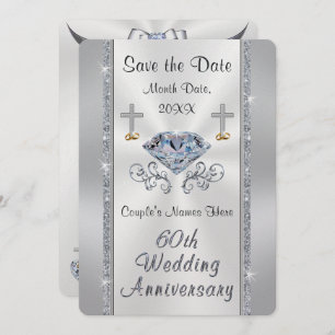 Christian 60th Save the Date Anniversary Party Invitation
