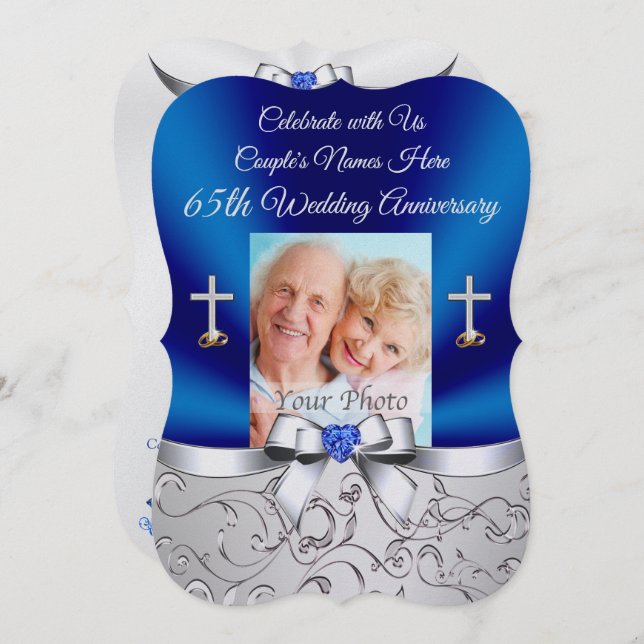 Christian 65th Wedding Anniversary Invitations (Front/Back)