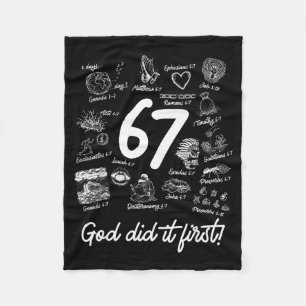 Christian 6 7 Meme Six Seven 67 Bible Verse Script Fleece Blanket
