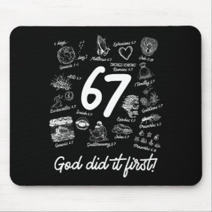Christian 6 7 Meme Six Seven 67 Bible Verse Script Mouse Pad