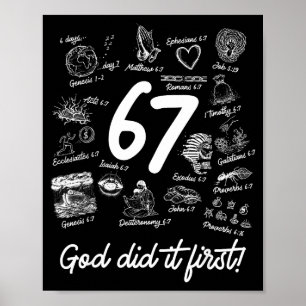 Christian 6 7 Meme Six Seven 67 Bible Verse Script Poster