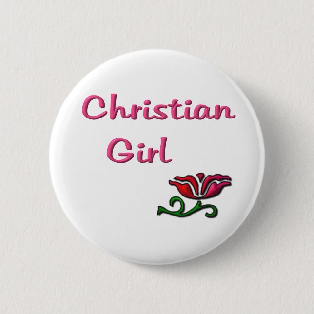 christian 6 cm round badge (Front)