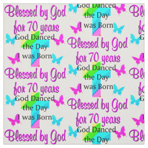 CHRISTIAN 70TH BIRTHDAY FABRIC