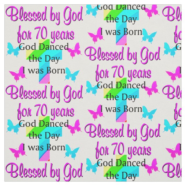 CHRISTIAN 70TH BIRTHDAY FABRIC (Swatch)