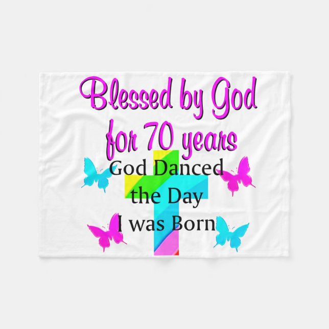 CHRISTIAN 70TH BIRTHDAY FLEECE BLANKET (Front (Horizontal))