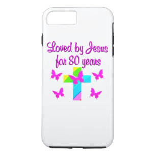 CHRISTIAN 80TH BIRTHDAY CROSS DESIGN Case-Mate iPhone CASE