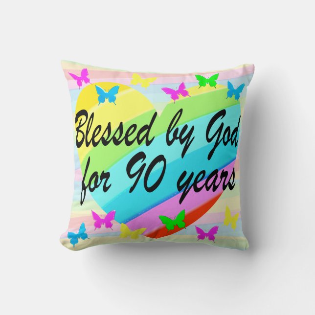 CHRISTIAN 90TH BIRTHDAY BLESSINGS PILLOW (Front)