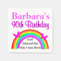 CHRISTIAN 90TH BIRTHDAY PERSONALIZED NAPKINS