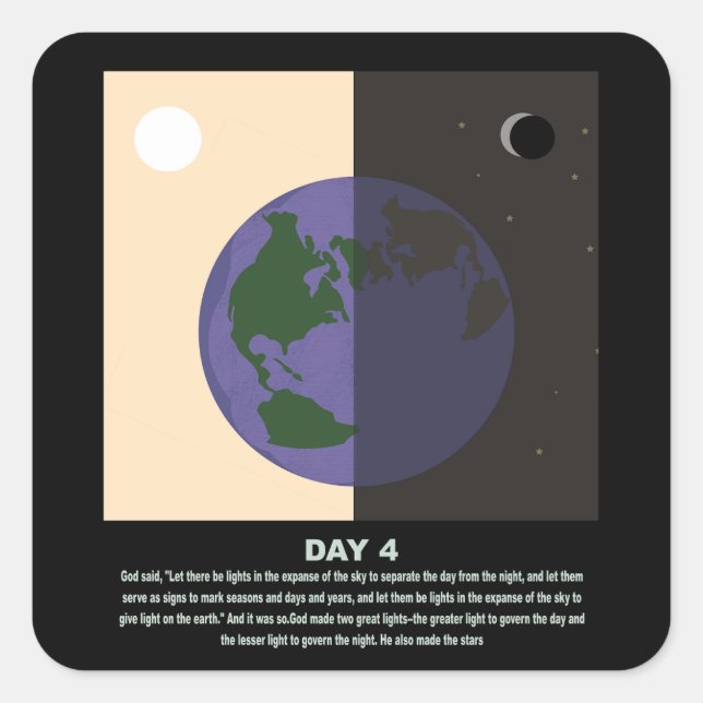 christian abstract minimal art-genesis day4 s1  square sticker (Front)
