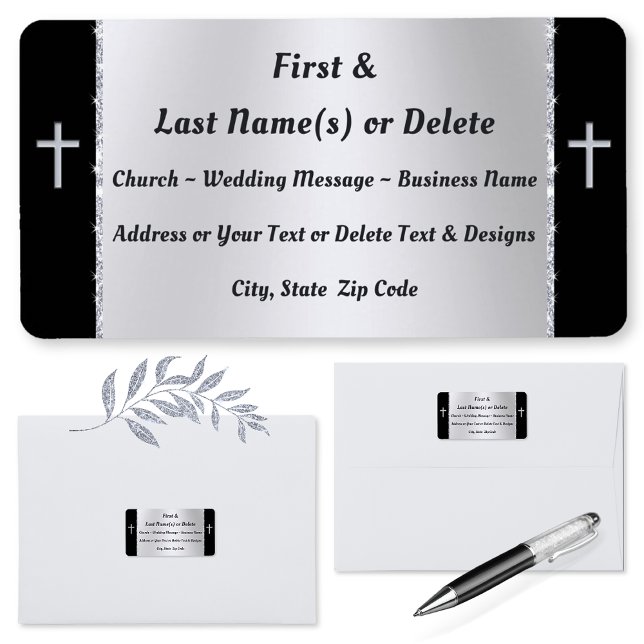 Christian Address Labels, Church Address Labels,  Label (Church Address Labels. Silver Address Labels. Christian Mailing Labels. Religious Mailing Labels.)