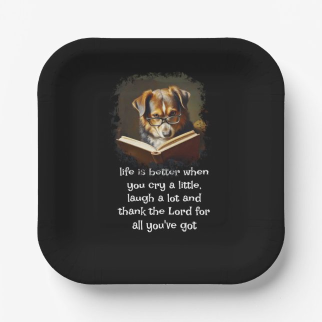 Christian Advice Fun Wise Dog Life Paper Plate (Front)