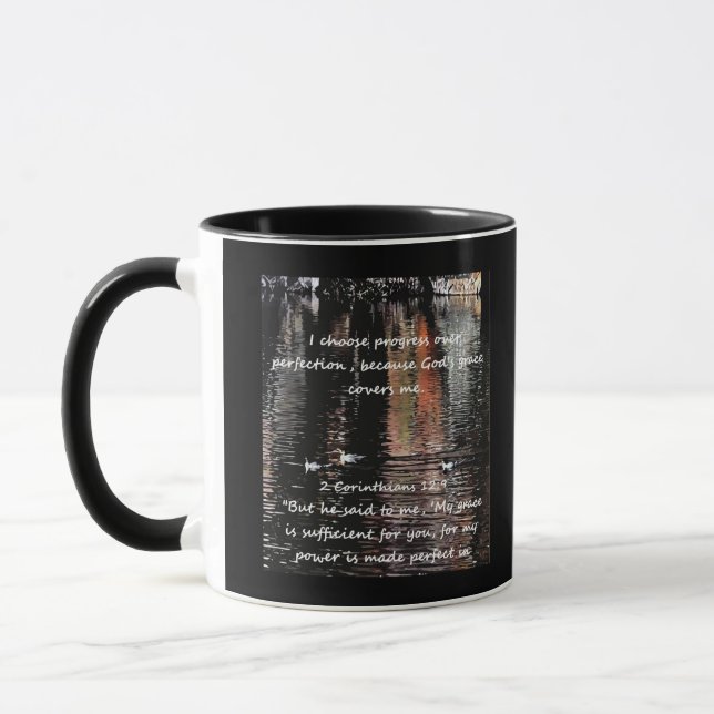 Christian Affirmation Quote & Corresponding Bible  Mug (Left)
