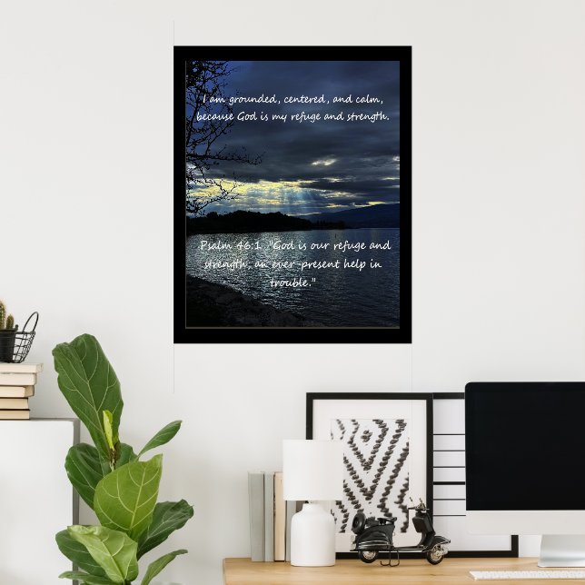 Christian Affirmation Quote & Corresponding Bible  Poster (Home Office)