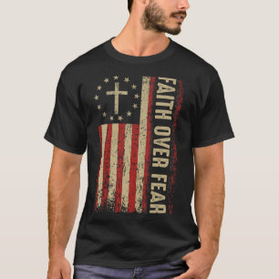 Christian American Flag Cross 4th Of July Faith Ov T-Shirt