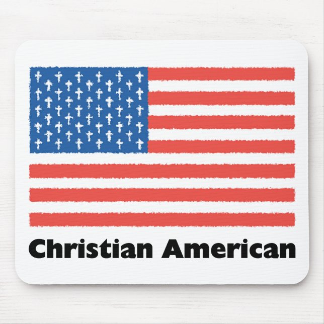 Christian American Flag Mouse Pad (Front)