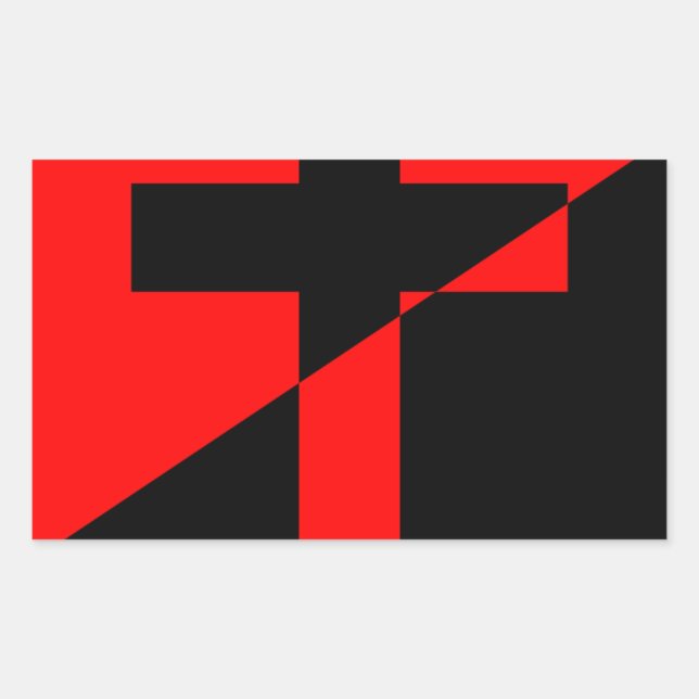 Christian Anarchist Anarchy Christianity Flag Rectangular Sticker (Front)