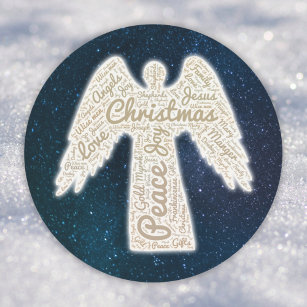 Christian angel meaning of Christmas Classic Round Sticker