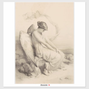 Christian angel sitting on a stone