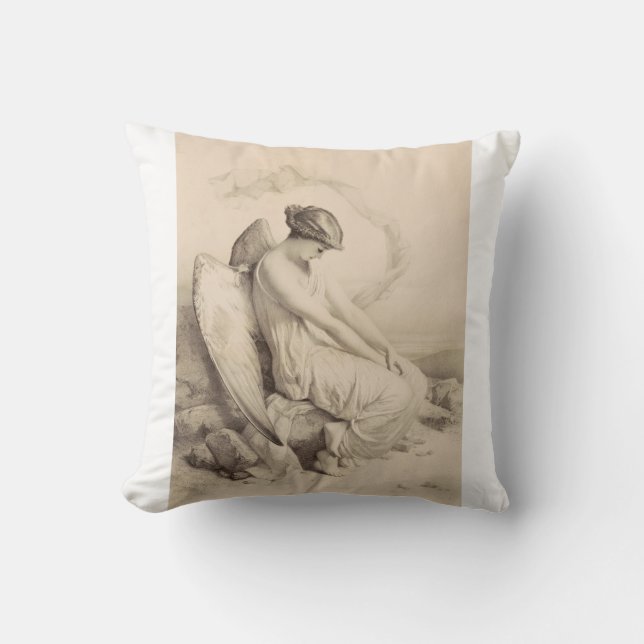Christian angel sitting on a stone cushion (Front)