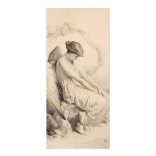 Christian angel sitting on a stone rack card