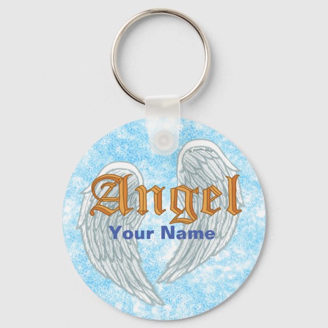 Christian Angel Wings  Key Ring (Front)