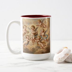 Christian Angels in heaven Two-Tone Coffee Mug