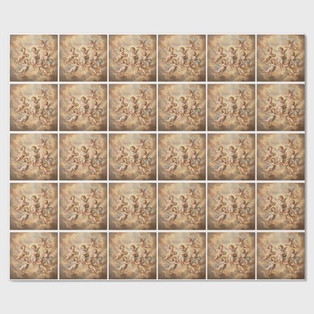 Christian Angels in heaven Wrapping Paper (Flat)