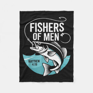 Christian Angler Fishers Of Men Matthew 4 19 Verse Fleece Blanket