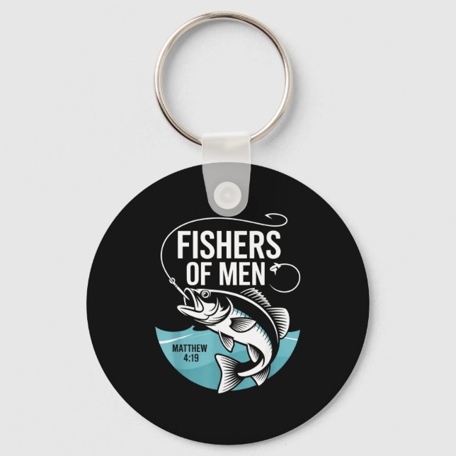 Christian Angler Fishers Of Men Matthew 4 19 Verse Key Ring (Front)