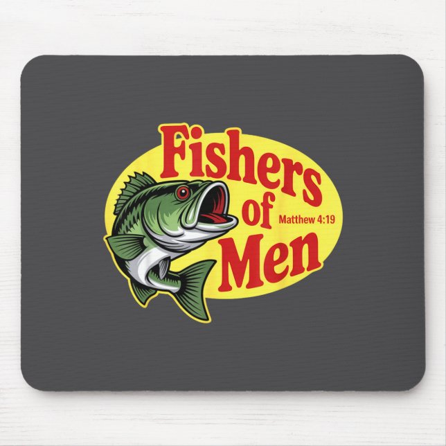 Christian Angler Fishers Of Men Matthew 4 19 Verse Mouse Pad (Front)