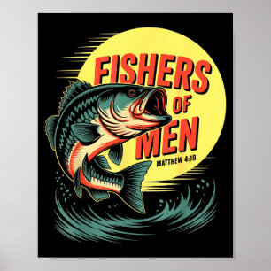 Christian Angler Fishers Of Men Matthew 4 19 Verse Poster