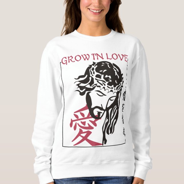 Christian anime graphic, Japanese Christianity Sweatshirt (Front)