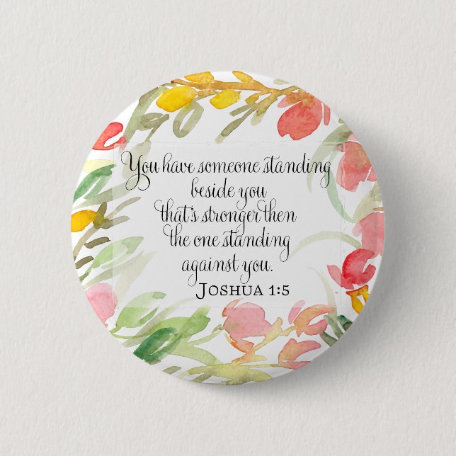 Christian Art | Joshua 1:5 6 Cm Round Badge (Front)