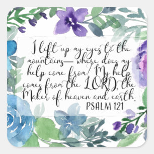 Christian art Psalm 121 Square Sticker