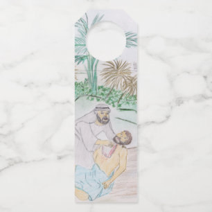 Christian Artwork The good Samaritan Bottle Tag