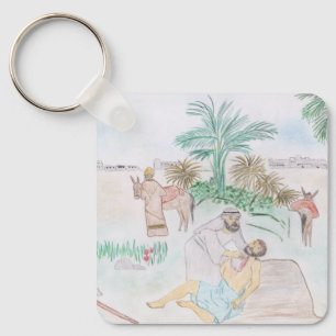 Christian Artwork The good Samaritan Key Ring