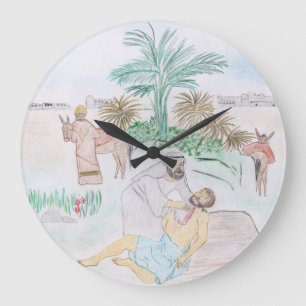 Christian Artwork The good Samaritan Large Clock