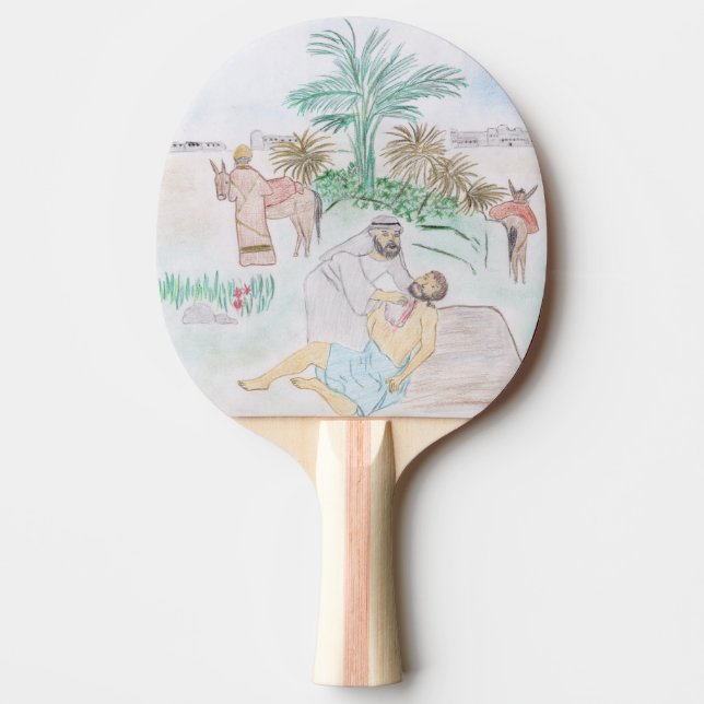 Christian Artwork The good Samaritan Ping Pong Paddle (Front)