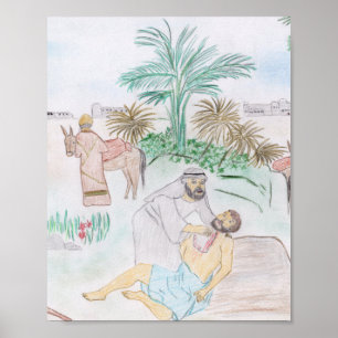 Christian Artwork The good Samaritan Poster