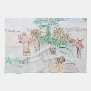 Christian Artwork The good Samaritan Tea Towel