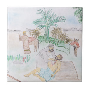 Christian Artwork The good Samaritan Tile