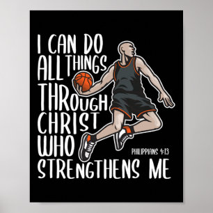 Christian Athlete Sketll Philippians Bible Christ Poster