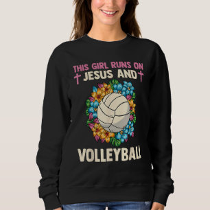 Christian Athlete This Girl Runs On Jesus And Voll Sweatshirt