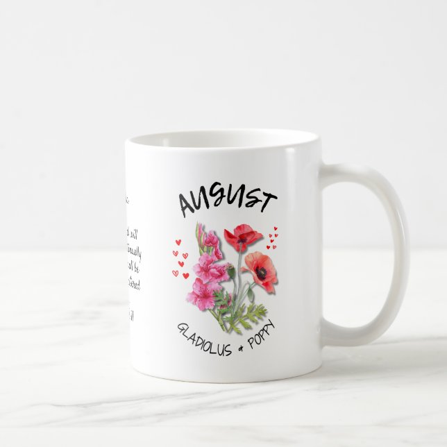 Christian AUGUST Birth Month Flower Custom Name Coffee Mug (Right)