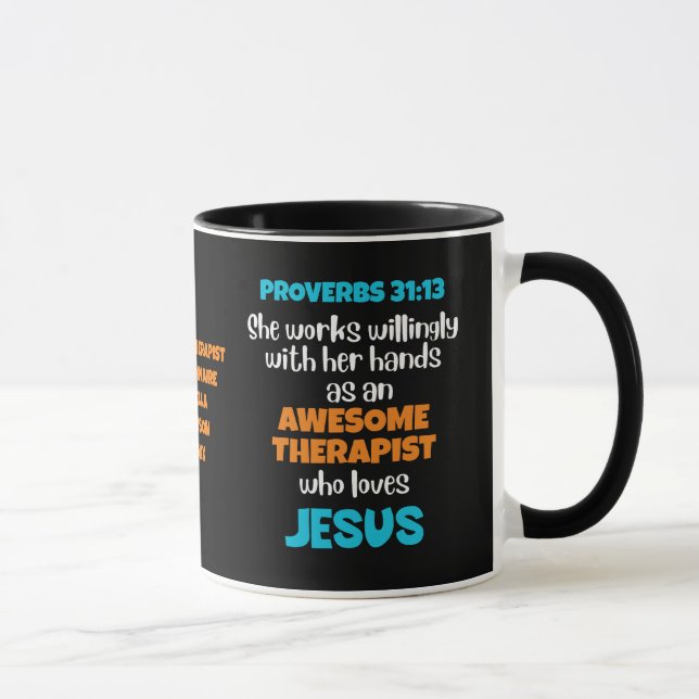 Christian AWESOME THERAPIST Proverbs 31 Mug (Right)