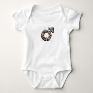 Christian, Baby Boy Onsie With Playful Male Symbol Bodysuit